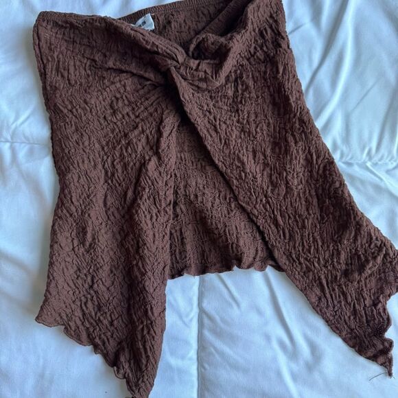 Cotton On Asymmetrical Brown tube top - Picture 5 of 6